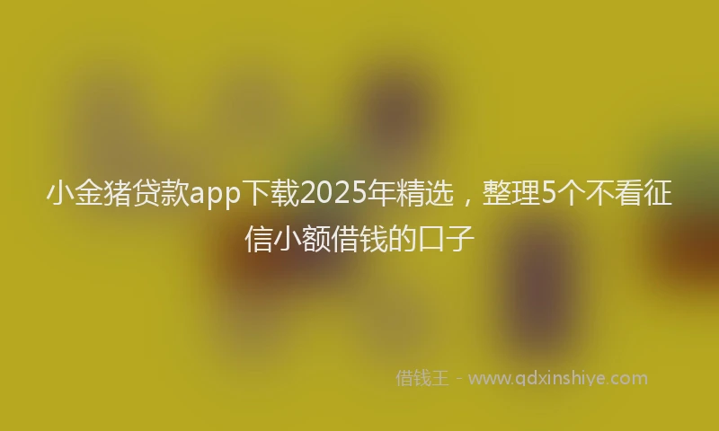 小金猪贷款app下载2025年精选，整理5个不看征信小额借钱的口子
