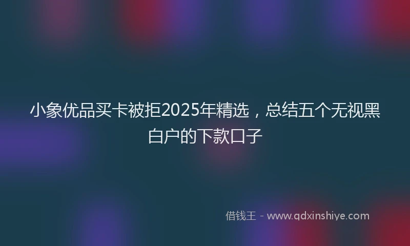 小象优品买卡被拒2025年精选，总结五个无视黑白户的下款口子