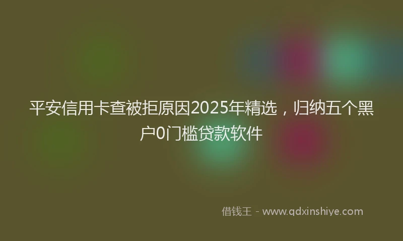 平安信用卡查被拒原因2025年精选，归纳五个黑户0门槛贷款软件