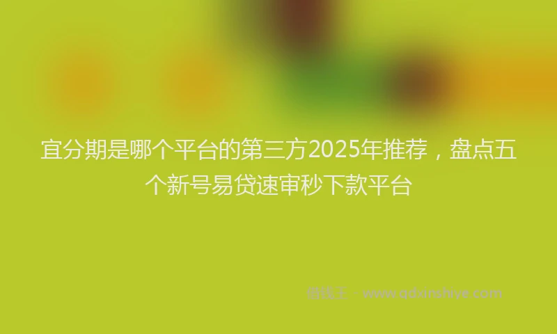 宜分期是哪个平台的第三方2025年推荐，盘点五个新号易贷速审秒下款平台