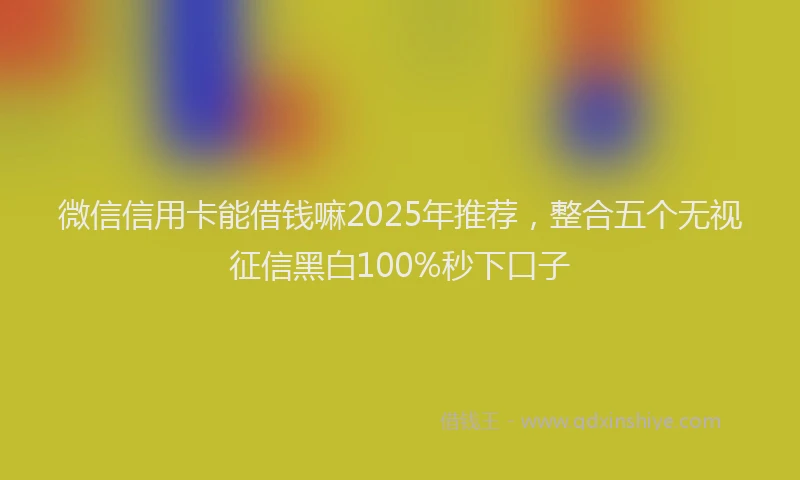 微信信用卡能借钱嘛2025年推荐，整合五个无视征信黑白100%秒下口子