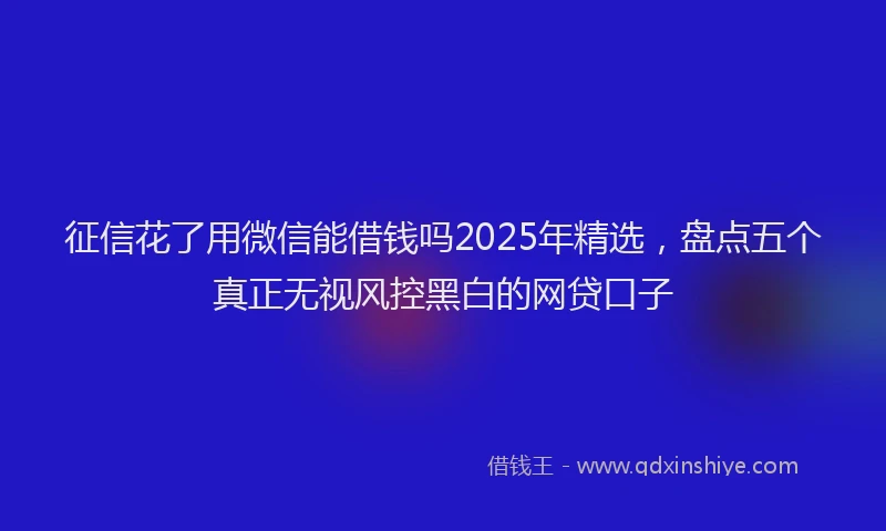征信花了用微信能借钱吗2025年精选，盘点五个真正无视风控黑白的网贷口子