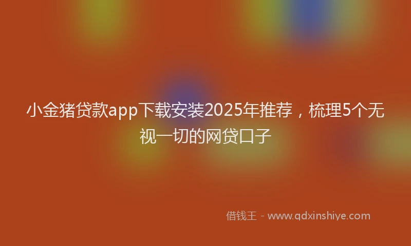 小金猪贷款app下载安装2025年推荐，梳理5个无视一切的网贷口子