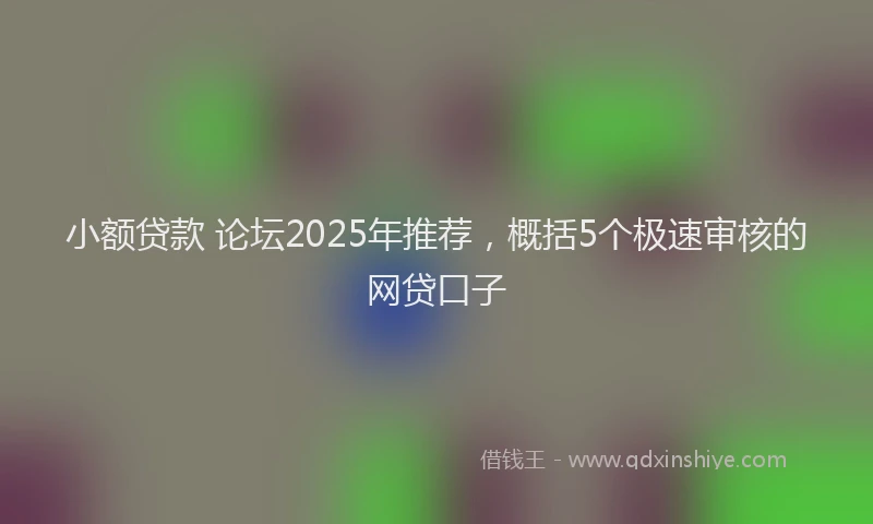 小额贷款 论坛2025年推荐，概括5个极速审核的网贷口子