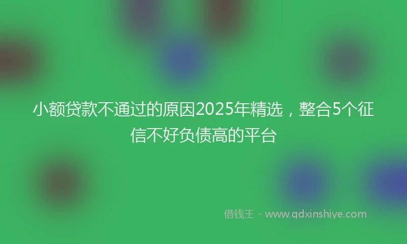 小额贷款不通过的原因2025年精选，整合5个征信不好负债高的平台