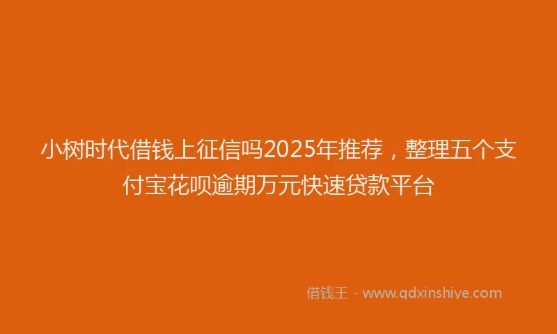 小树时代借钱上征信吗2025年推荐，整理五个支付宝花呗逾期万元快速贷款平台