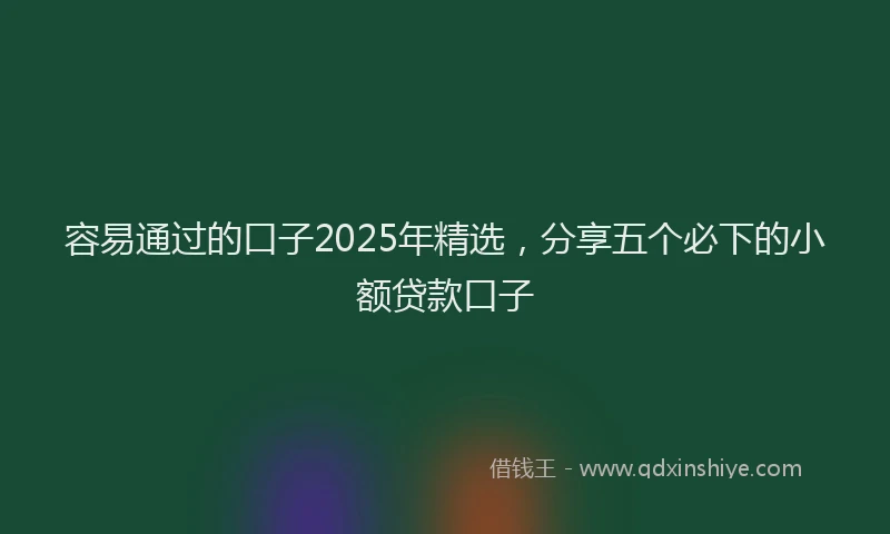 容易通过的口子2025年精选，分享五个必下的小额贷款口子