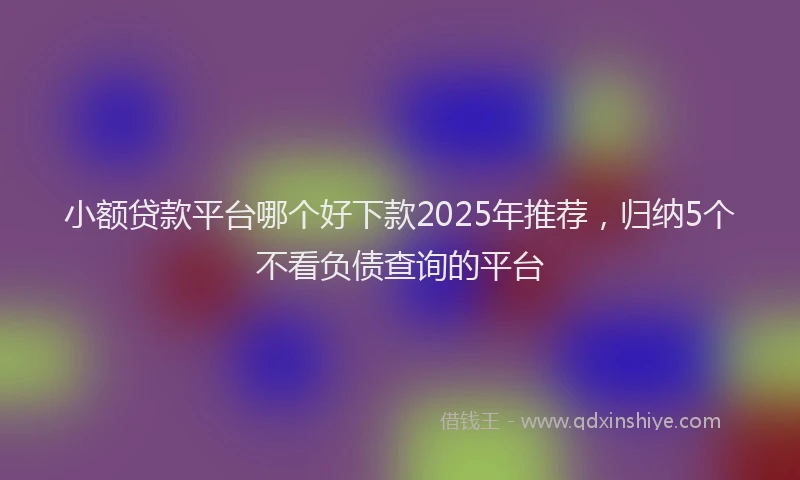小额贷款平台哪个好下款2025年推荐，归纳5个不看负债查询的平台