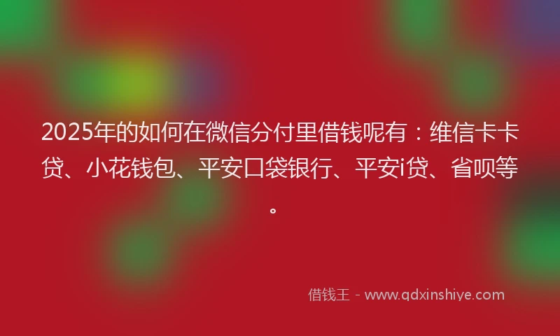 2025年的如何在微信分付里借钱呢有：维信卡卡贷、小花钱包、平安口袋银行、平安i贷、省呗等。