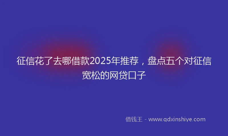 征信花了去哪借款2025年推荐，盘点五个对征信宽松的网贷口子