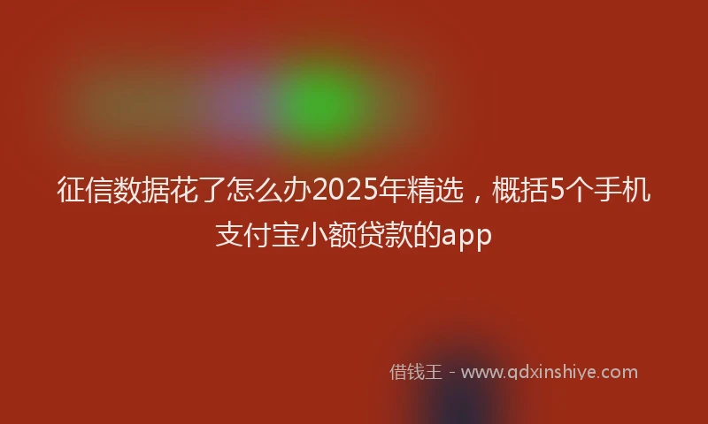 征信数据花了怎么办2025年精选，概括5个手机支付宝小额贷款的app