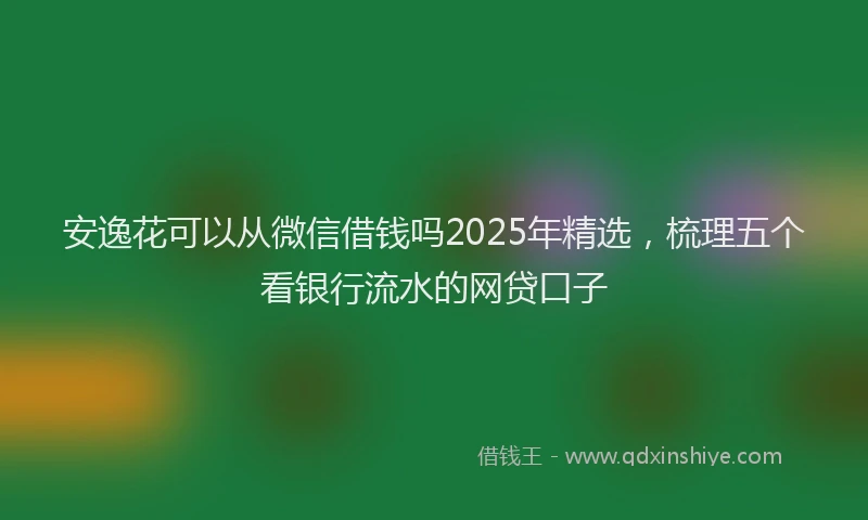 安逸花可以从微信借钱吗2025年精选，梳理五个看银行流水的网贷口子