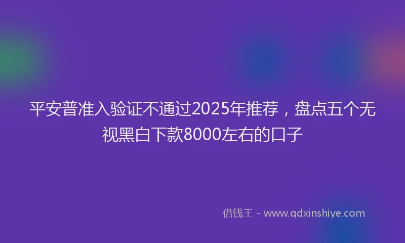 平安普准入验证不通过2025年推荐，盘点五个无视黑白下款8000左右的口子