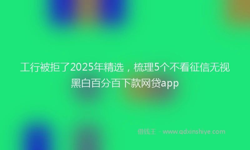 工行被拒了2025年精选，梳理5个不看征信无视黑白百分百下款网贷app