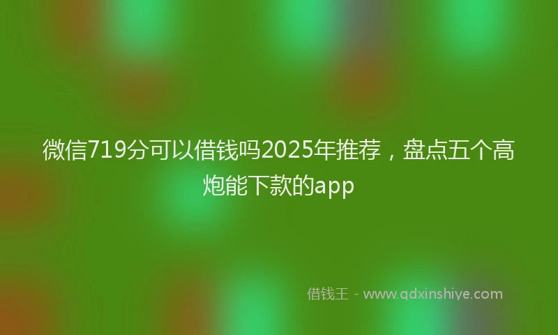 微信719分可以借钱吗2025年推荐，盘点五个高炮能下款的app