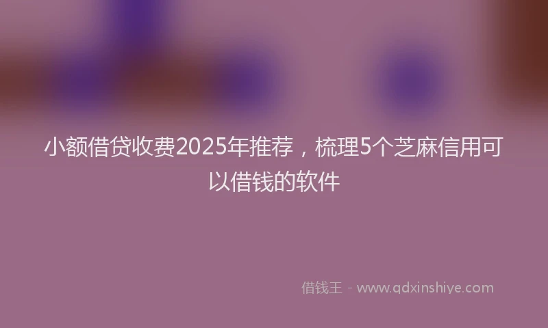 小额借贷收费2025年推荐，梳理5个芝麻信用可以借钱的软件