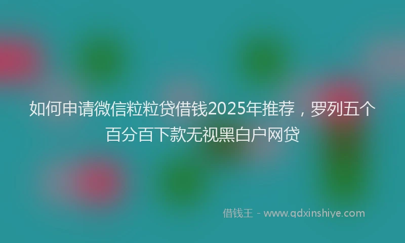 如何申请微信粒粒贷借钱2025年推荐，罗列五个百分百下款无视黑白户网贷