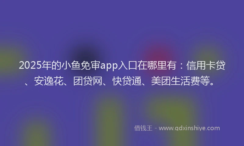 2025年的小鱼免审app入口在哪里有：信用卡贷、安逸花、团贷网、快贷通、美团生活费等。