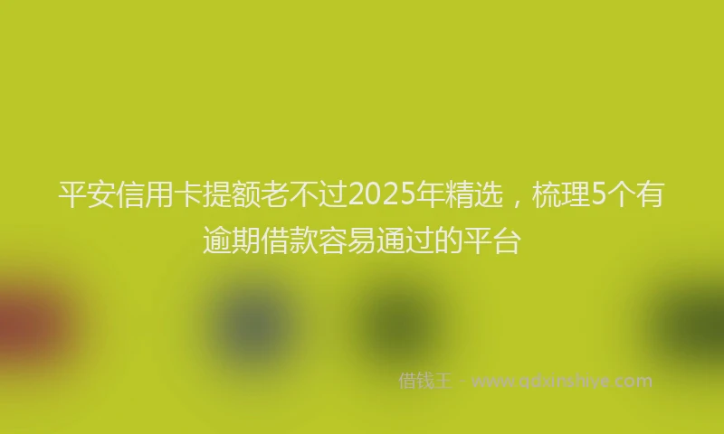 平安信用卡提额老不过2025年精选，梳理5个有逾期借款容易通过的平台
