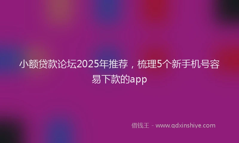 小额贷款论坛2025年推荐，梳理5个新手机号容易下款的app
