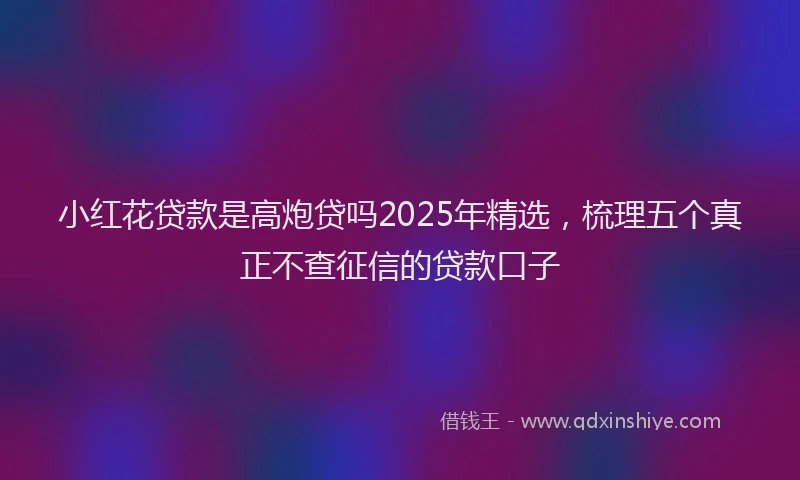 小红花贷款是高炮贷吗2025年精选，梳理五个真正不查征信的贷款口子