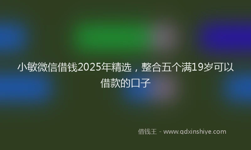 小敏微信借钱2025年精选，整合五个满19岁可以借款的口子