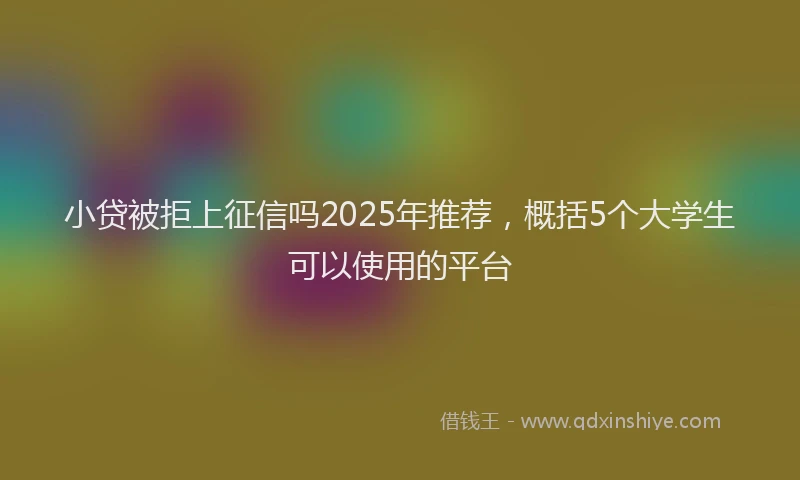 小贷被拒上征信吗2025年推荐，概括5个大学生可以使用的平台