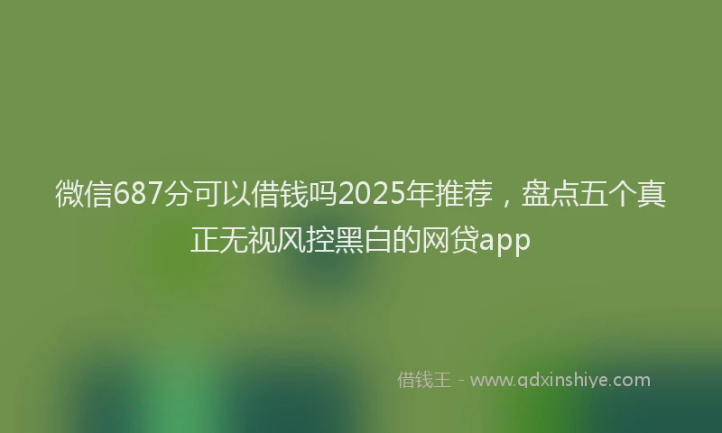 微信687分可以借钱吗2025年推荐，盘点五个真正无视风控黑白的网贷app