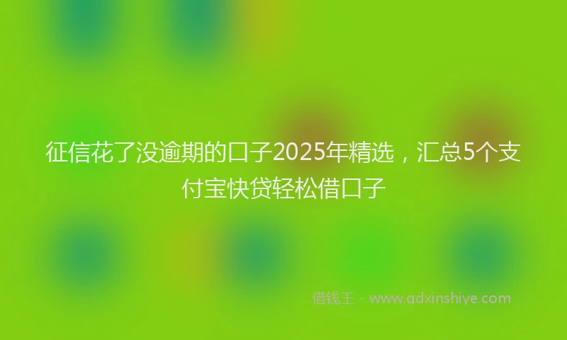 征信花了没逾期的口子2025年精选，汇总5个支付宝快贷轻松借口子