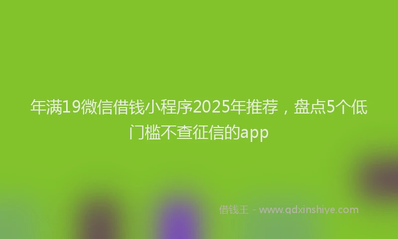 年满19微信借钱小程序2025年推荐，盘点5个低门槛不查征信的app