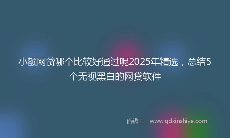 小额网贷哪个比较好通过呢2025年精选，总结5个无视黑白的网贷软件