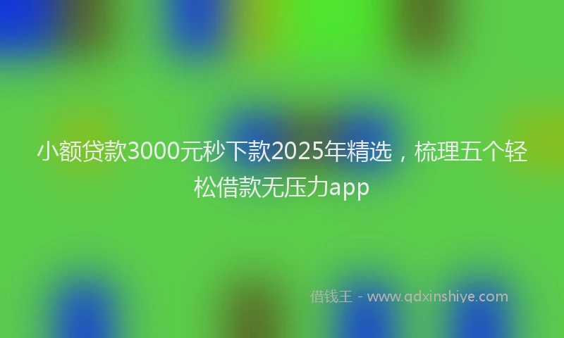 小额贷款3000元秒下款2025年精选，梳理五个轻松借款无压力app