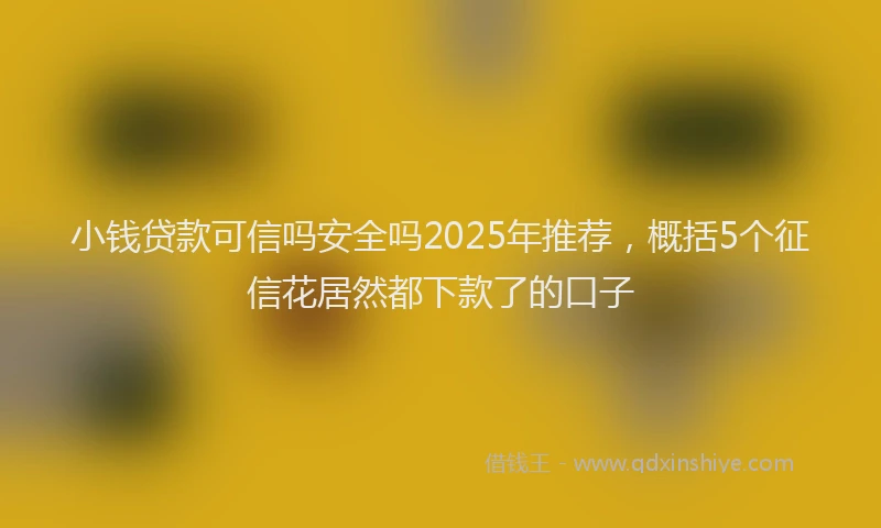 小钱贷款可信吗安全吗2025年推荐，概括5个征信花居然都下款了的口子