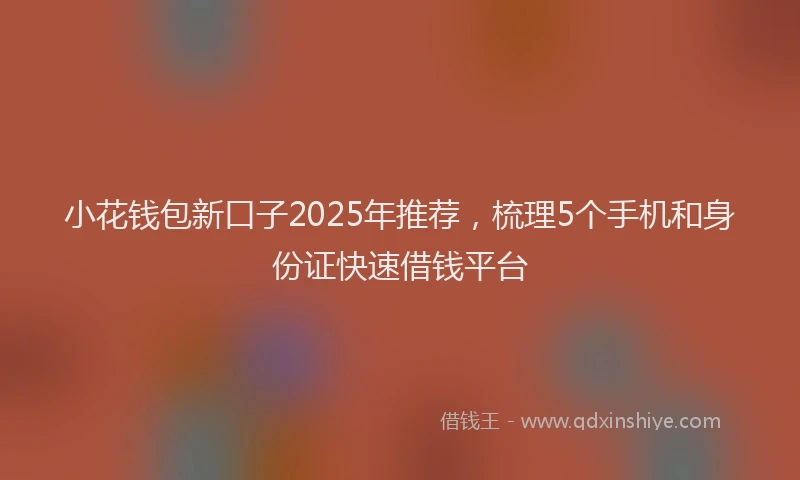 小花钱包新口子2025年推荐，梳理5个手机和身份证快速借钱平台