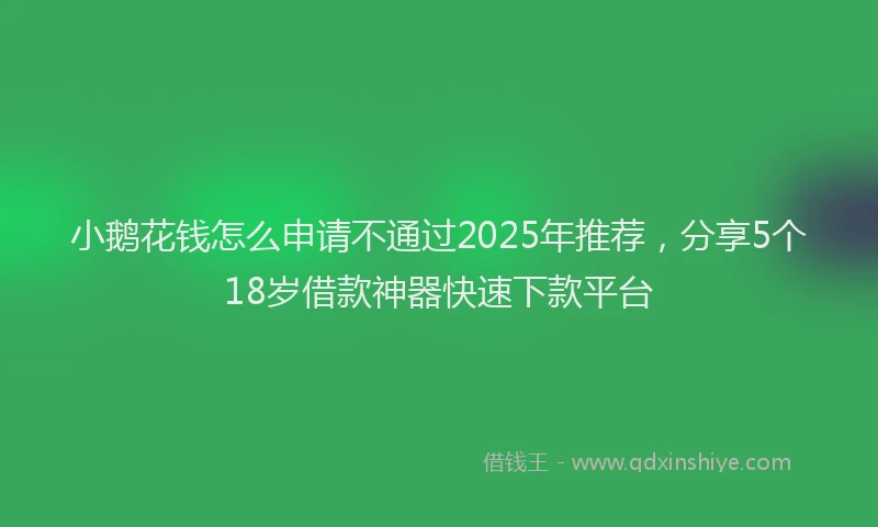 小鹅花钱怎么申请不通过2025年推荐，分享5个18岁借款神器快速下款平台