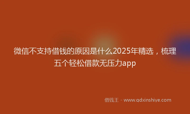 微信不支持借钱的原因是什么2025年精选，梳理五个轻松借款无压力app