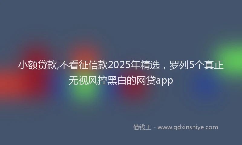 小额贷款,不看征信款2025年精选，罗列5个真正无视风控黑白的网贷app