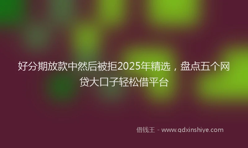 好分期放款中然后被拒2025年精选，盘点五个网贷大口子轻松借平台