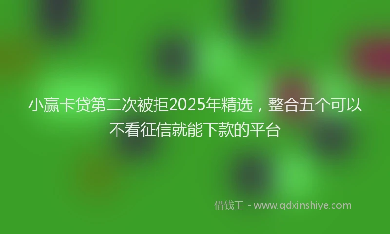 小赢卡贷第二次被拒2025年精选，整合五个可以不看征信就能下款的平台