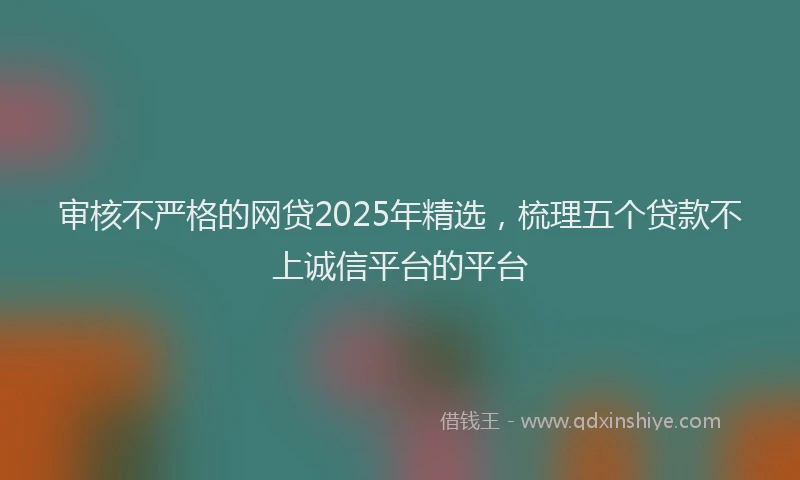 审核不严格的网贷2025年精选，梳理五个贷款不上诚信平台的平台