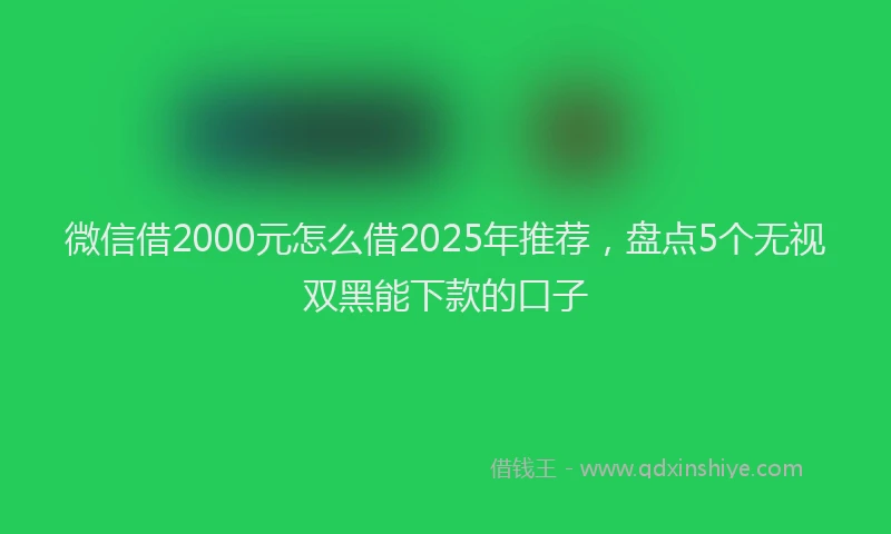 微信借2000元怎么借2025年推荐，盘点5个无视双黑能下款的口子