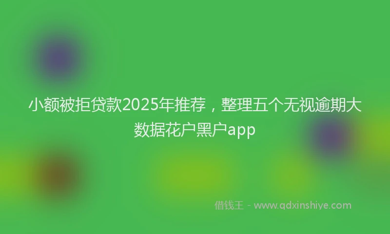 小额被拒贷款2025年推荐，整理五个无视逾期大数据花户黑户app