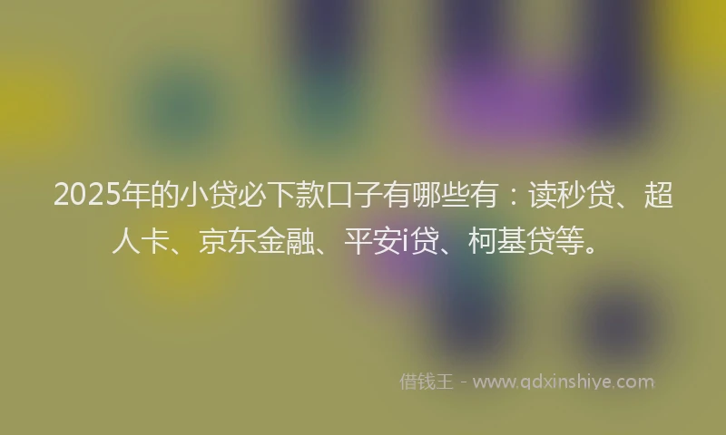 2025年的小贷必下款口子有哪些有：读秒贷、超人卡、京东金融、平安i贷、柯基贷等。