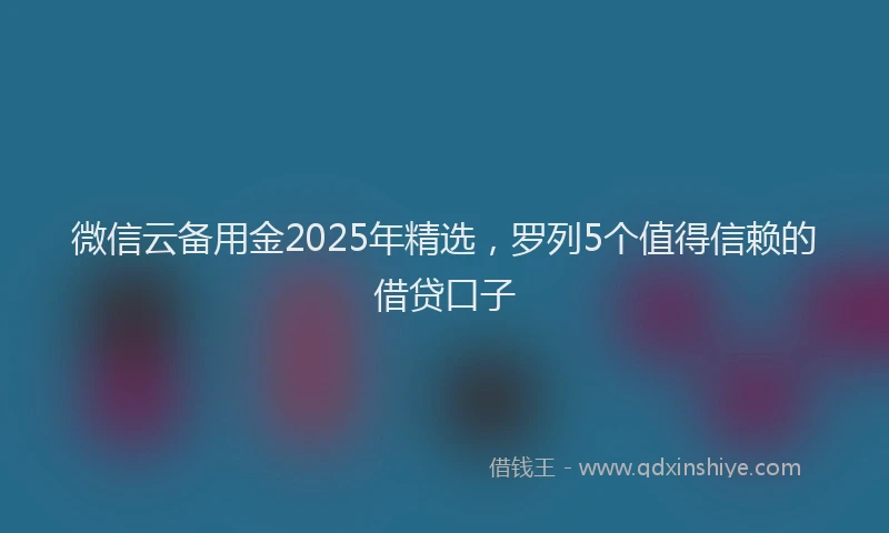 微信云备用金2025年精选，罗列5个值得信赖的借贷口子
