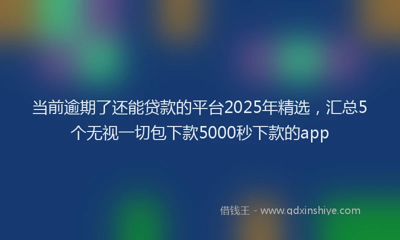 当前逾期了还能贷款的平台2025年精选，汇总5个无视一切包下款5000秒下款的app