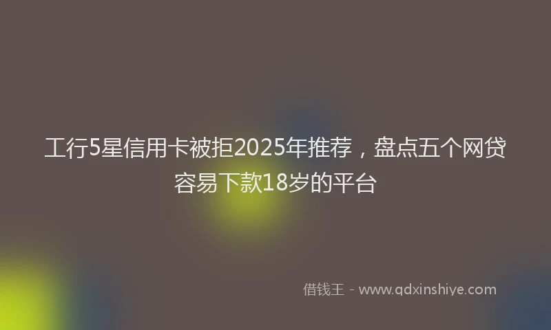 工行5星信用卡被拒2025年推荐，盘点五个网贷容易下款18岁的平台