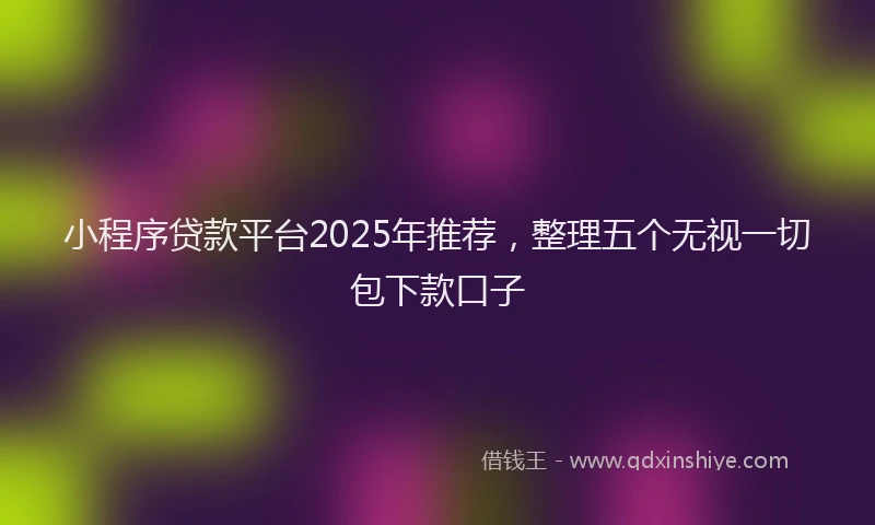 小程序贷款平台2025年推荐，整理五个无视一切包下款口子
