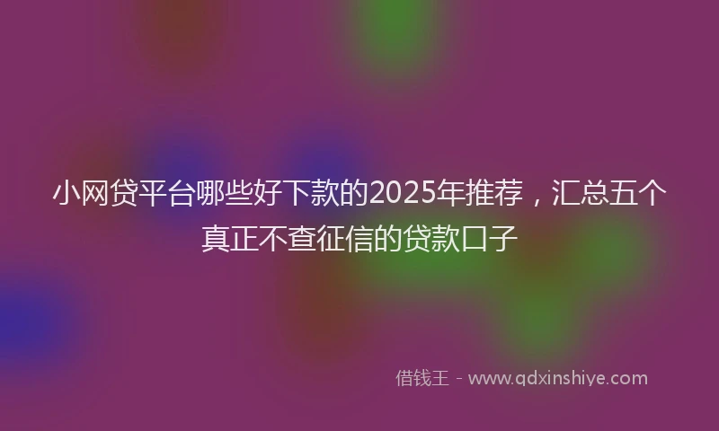 小网贷平台哪些好下款的2025年推荐，汇总五个真正不查征信的贷款口子