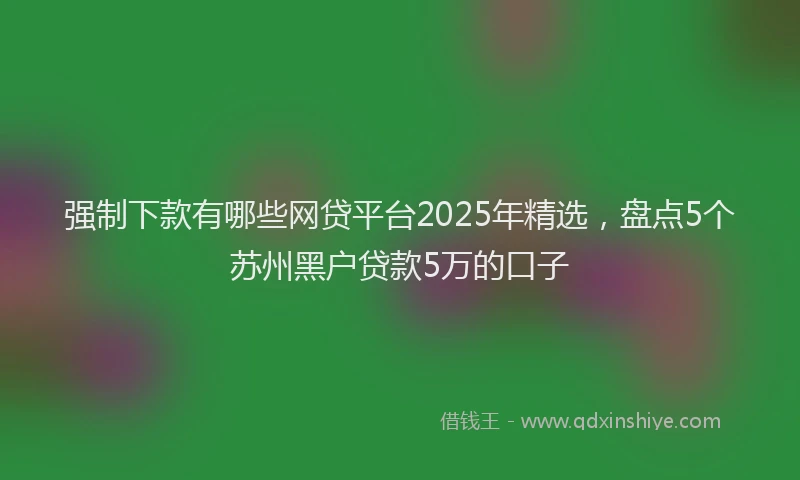 强制下款有哪些网贷平台2025年精选，盘点5个苏州黑户贷款5万的口子