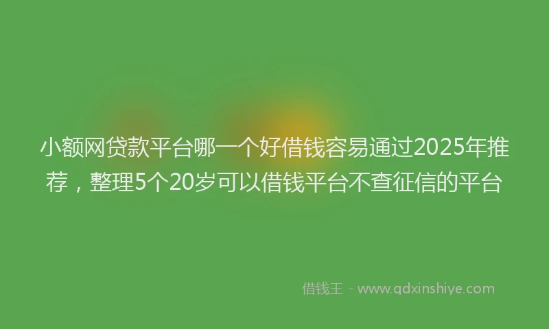 小额网贷款平台哪一个好借钱容易通过2025年推荐，整理5个20岁可以借钱平台不查征信的平台